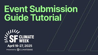 SFCW 2025 Event Submission Guide Tutorial