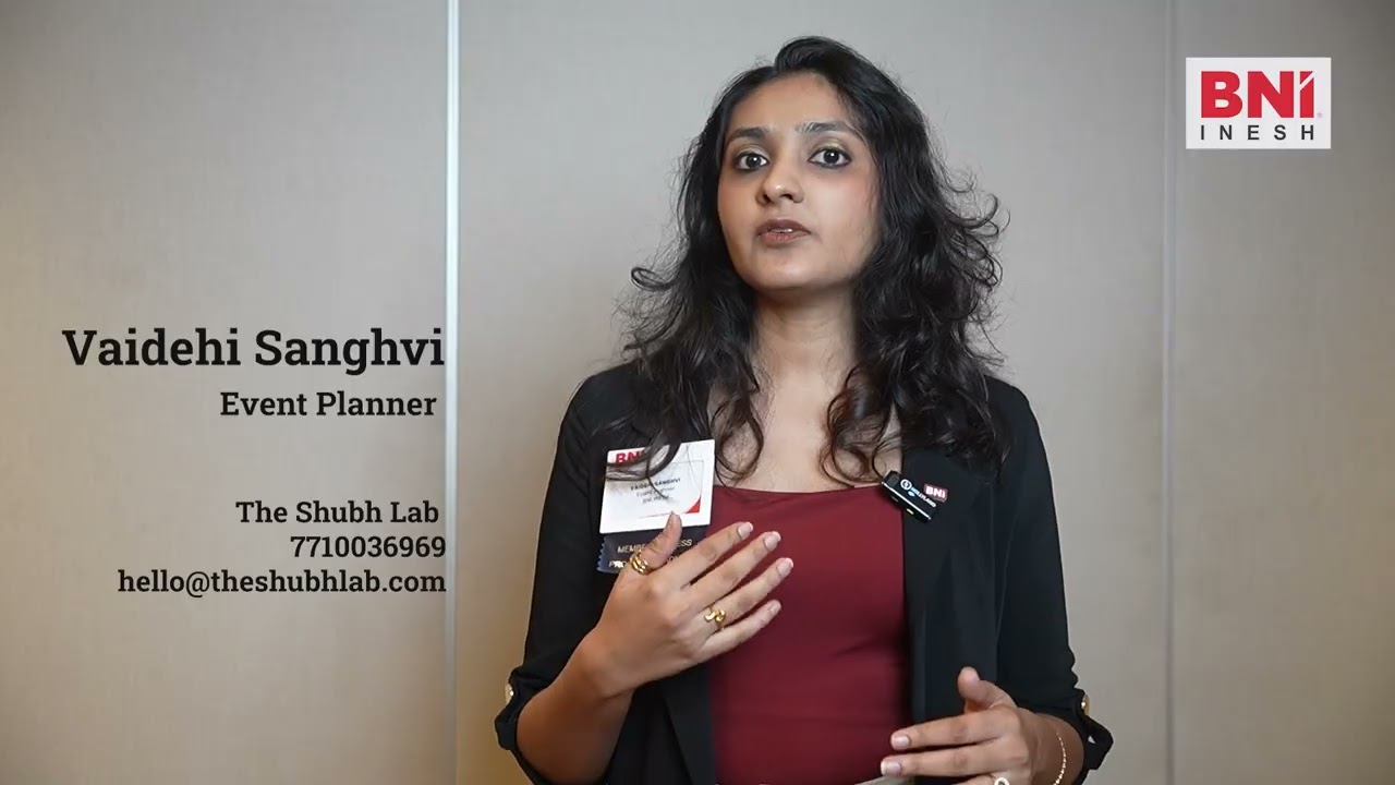 Meet Vaidehi Sanghavi | BNI Inesh – Luxury Event Planner