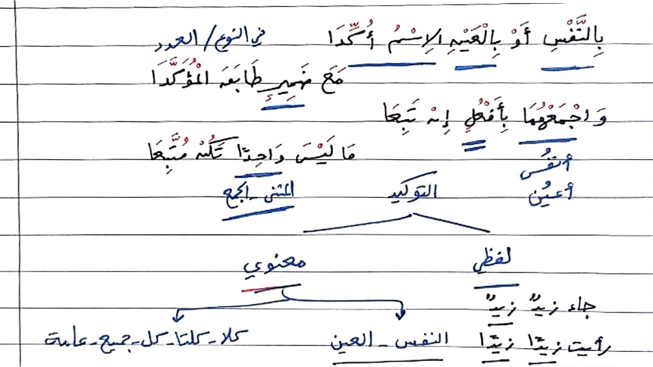 شرح ألفية ابن مالك - 184 - التوكيد المعنوي - النفس والعين