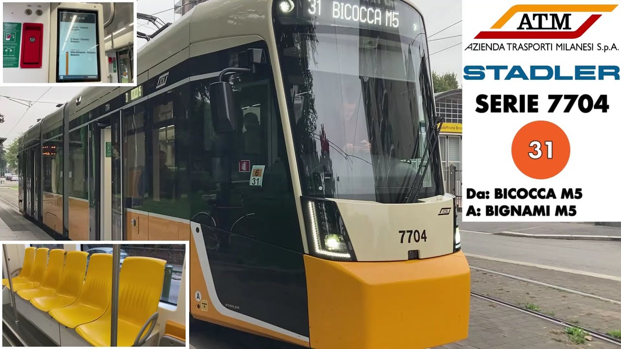 NUOVI TRAM BIDIREZIONALI A MILANO: caratteristiche e viaggio con le SERIE 7704!