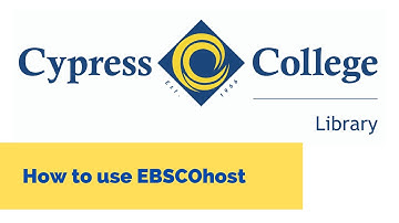 How to use EBSCOhost