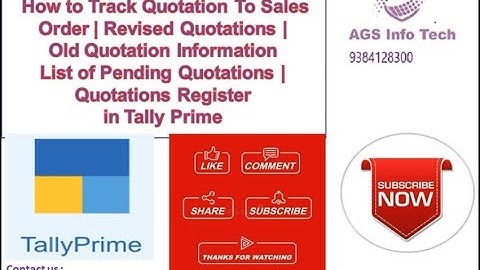 How to Creation Quotations How to Track Quotations to Sales Order Pending Quotations IN Tally Prime