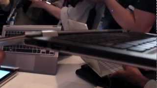 A bunch of Ultrabook convertibles at the Intel press conference at Computex 2012