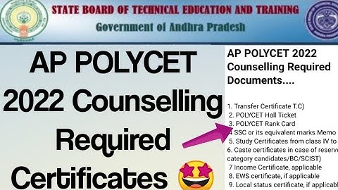 AP POLYCET 2022 Counselling Required Documents//ఈ Certificates రెడీ చేసుకోండి AP POLYCET COUNSELLING