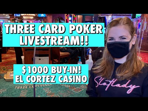 LIVE: Three Card Poker!! $1000 Buy-in!! Straight Flush, please!!