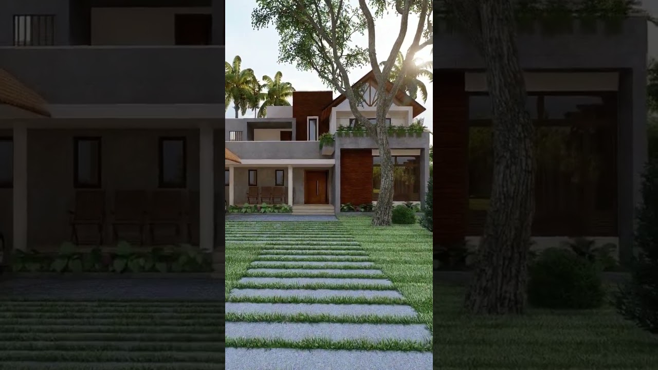 Beautiful house with lush landscape. architect : Zeal Arch Chennai.