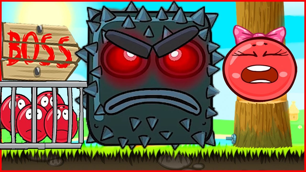 Грустный квадрат босс напал на красный шарик и его друзей