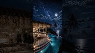 Tropical Ambience BossaNova Jazz🌙 Luxury Infinity Pool &amp; Ocean  Relaxation