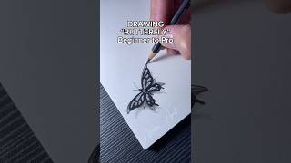 DRAWING “BUTTERFLY” Beginner to Pro #shorts #sketch #butterfly #drawing #art