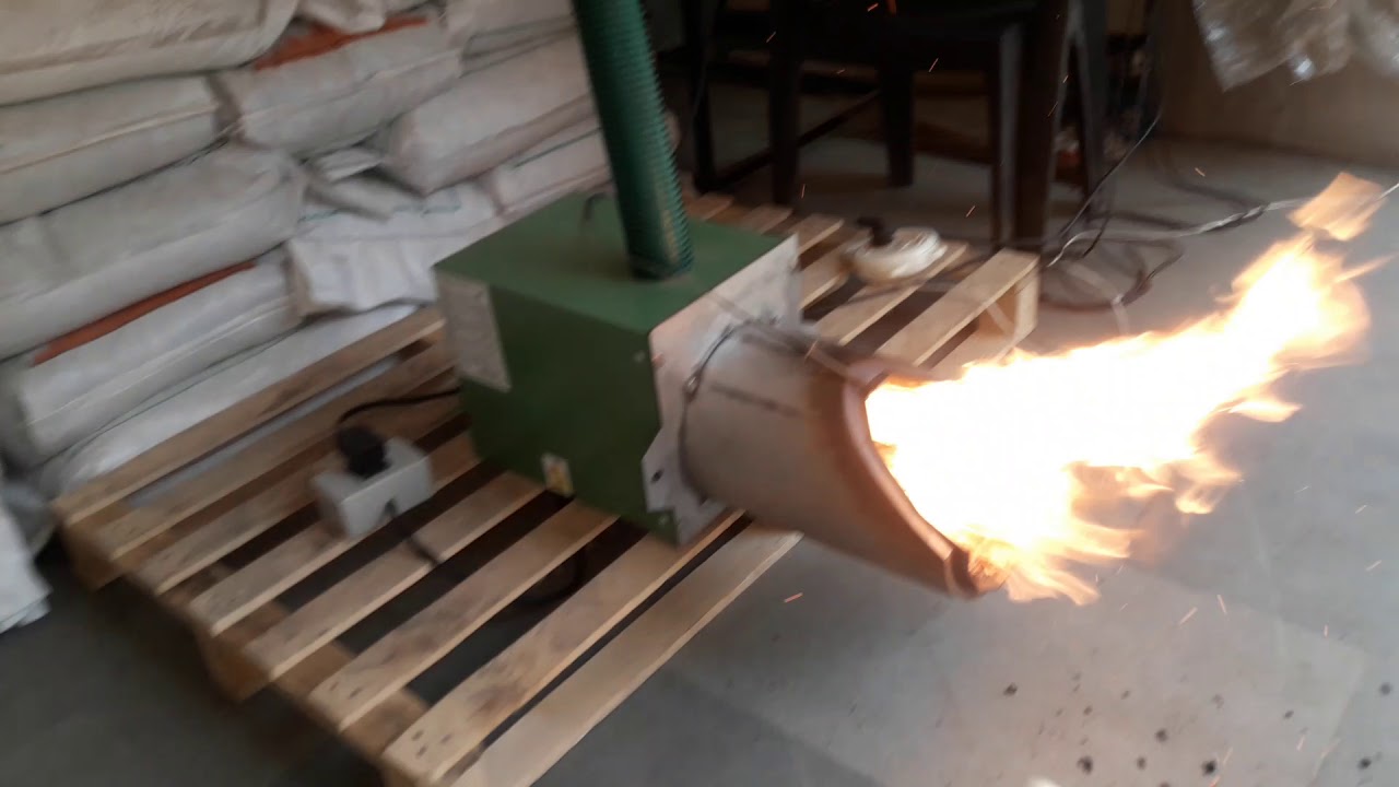 Bioprom pellet burner - YouTube