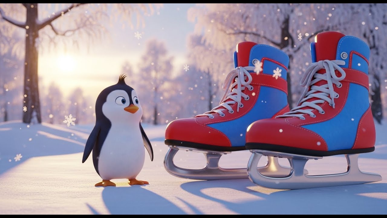 Der Pinguin, der Schlittschuhlaufen lernte | Lustiges Winterlied und Lernabenteuer