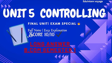 POM Unit 5 – Controlling | Long Answers | 10 Marks | ug 1st year students