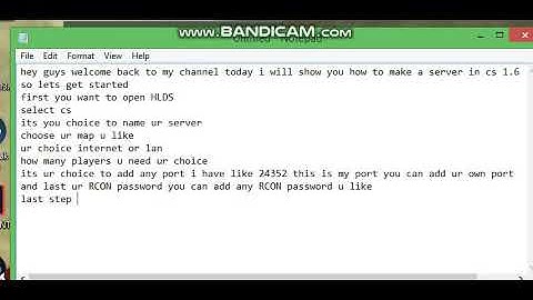 How To Make Ur Own Server In Cs1.6 [HLDS]