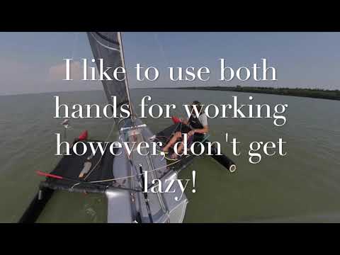 WETA Trimaran upgrade. Testing the newly installed self tacking jib