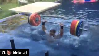 Famous Dmitry Klokov - 190kg/418lbs thruster in swimming pool Profile