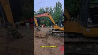 how to use an excavator to lift aconcrete slab