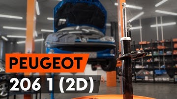 How to change a front shock strut on PEUGEOT 206 1 (2D) [TUTORIAL AUTODOC]