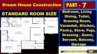 Standard Size of Rooms in Residential Building | Dream House Construction Steps | PART-7