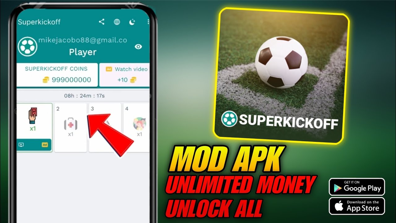 Superkickoff mod apk 🔥 Unlimited Money + All Leagues Unlocked | Android & iOS 2025