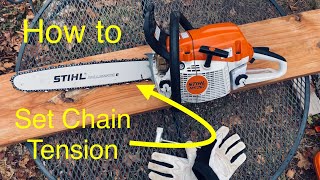 Chain Tension | How to | How I Set Chain Tension on my Stihl Chainsaw | MS 261