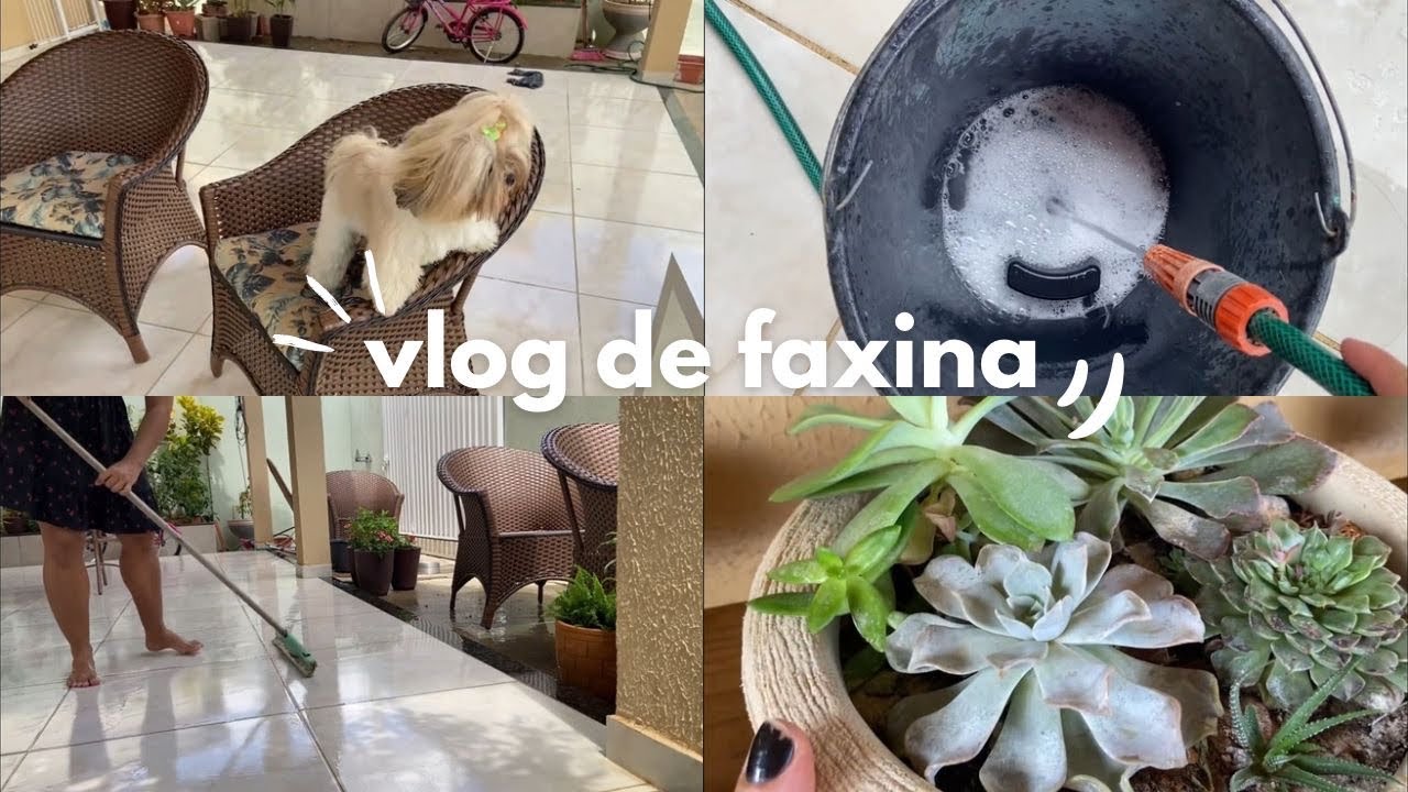 Vlog de faxina na área/varanda
