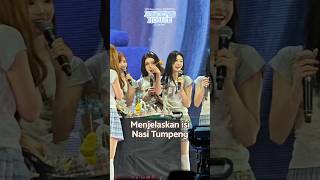 Cara carmen menjelaskan isi nasi tumpeng ke temen temen Korea #hearts2hearts