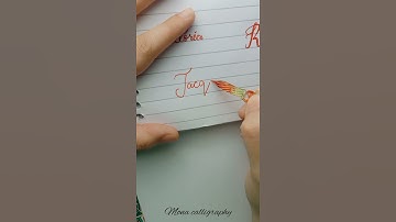 Jacqueline Name calligraphy with glass pen comment your name I will write for you free #shorts