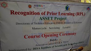 Recognition of Prior Learning (RPL) Motorcycle servicing level 1