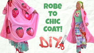 DIY Turn Your Old Bathrobe Into Your New Favorite Coat