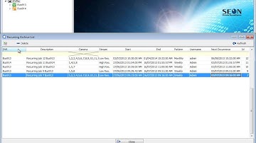 Seon vMax Commander Part 4 Using the Recurring Archive List