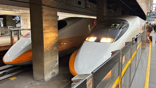 台湾高速鉄道 700T型(TR編成) 1510號 南港行 & 700T型(TR02編成) 0613號 左營行 台北駅入線シーン