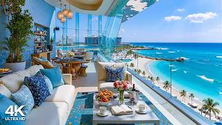 Fresh Summer Jazz at Morning Seaside Ambience 🌊 Happy Bossa Nova Music & Ocean Waves for Great Moods screenshot 3