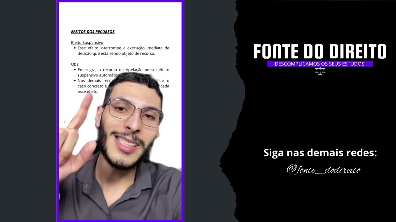 RECURSOS NO CPC: EFEITOS DOS RECURSOS