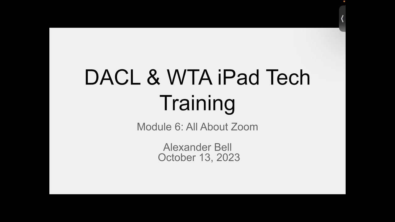 Module 6: All About Zoom (10/13/23)