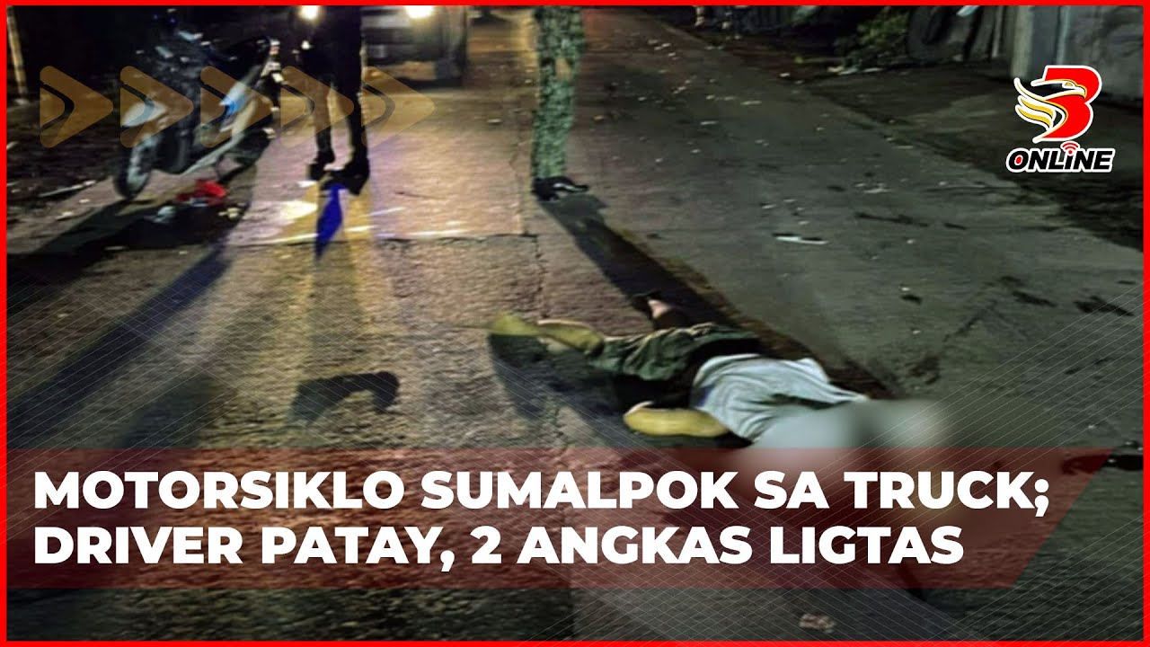 ⁣Motorsiklo sumalpok sa truck; Driver patay, 2 angkas ligtas