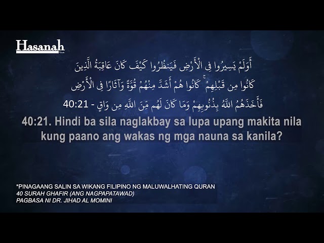 Surah Ghafir: Ang Nagpapatawad (Tagalog Translation) class=