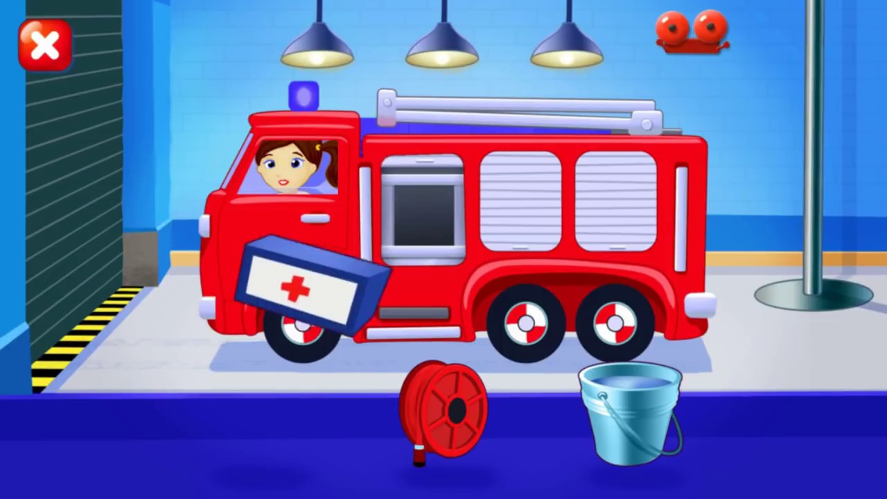 Firefighters Game for Kids Fire Truck Cartoon Game Children's