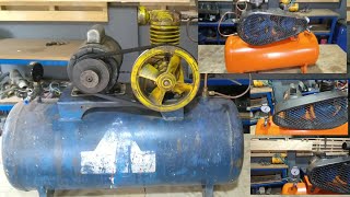 Restoration old Air compressor machine.