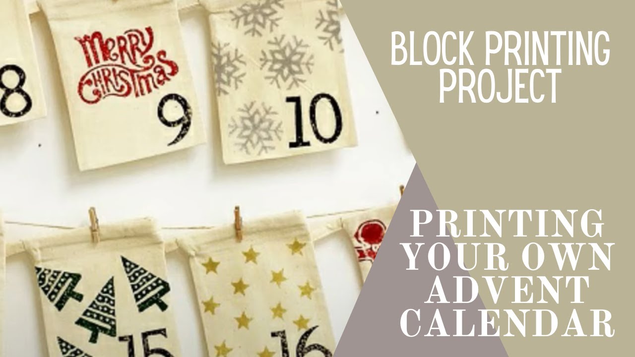 Block Printing Project Christmas Advent Calendar The Arty Crafty Place YouTube