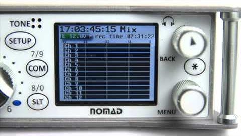 Zaxcom Nomad Home Screen