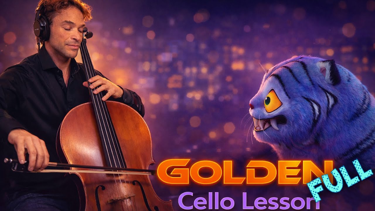 GOLDEN (K-Pop Demon Hunters) – Урок игры на виолончели | Легкий, средний и саундтрек (только для ...