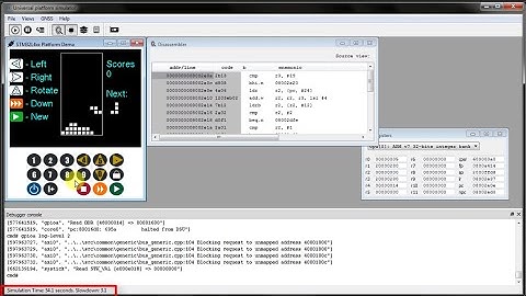 Simulation of STM32 M4 processor with LED display controller ST7789V