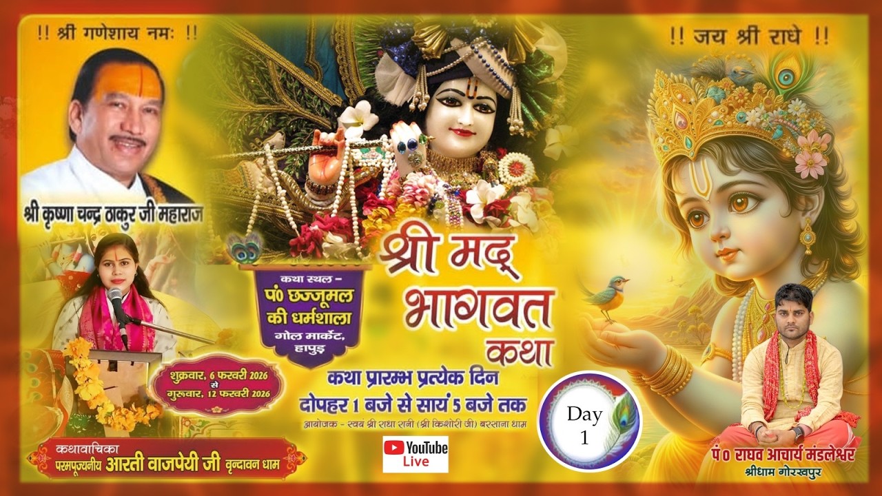 !! परम पूजनीय आरती वाजपेई जी वृन्दावन धाम !! Day 1