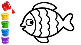 How To Draw A Cute Fish Easy Drawing And Coloring For Kids