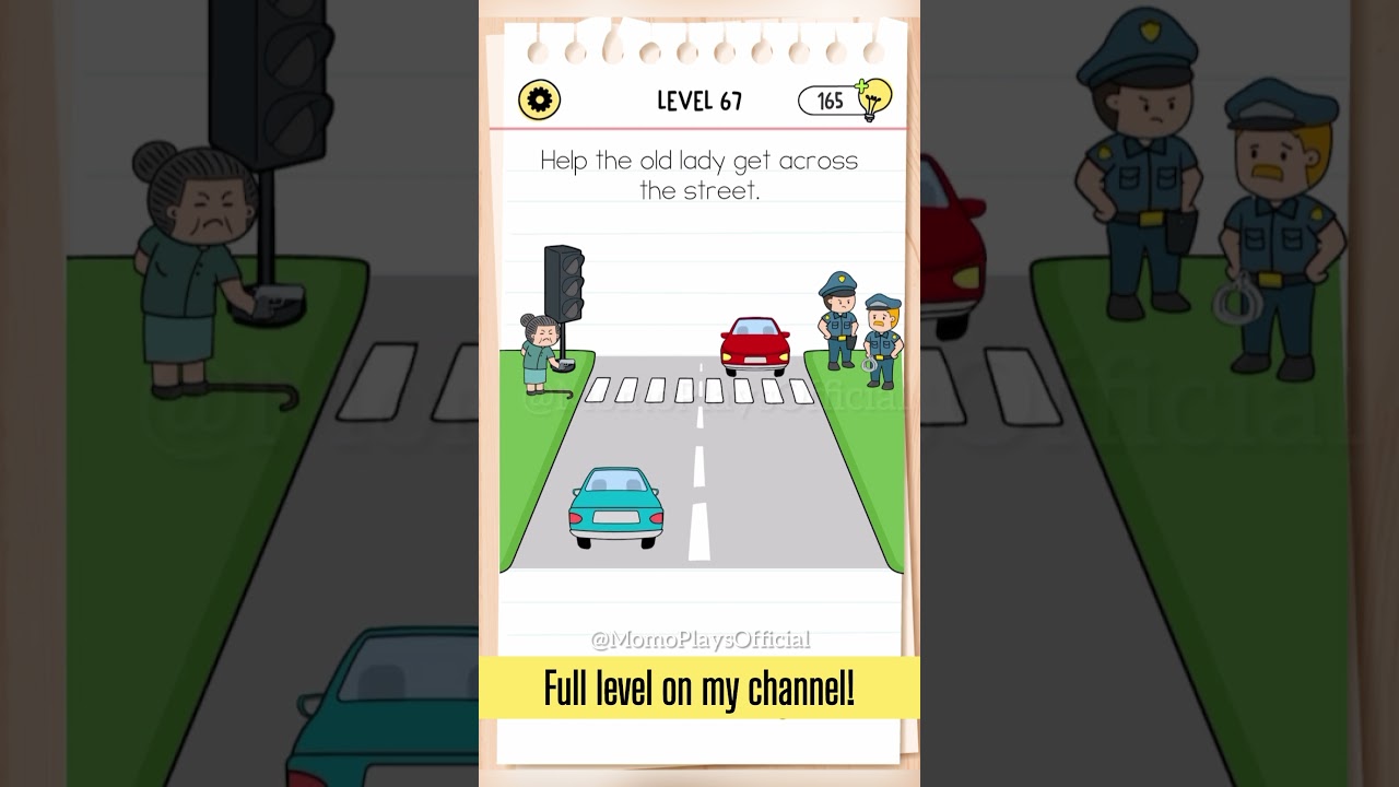 Brain Test All-Star Level 67 help the old lady get across the