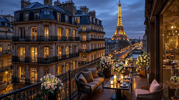 Paris Balcony Jazz at Night ☕ Chill Jazz Music & Gentle Bossa Nova to Calm, Unwind