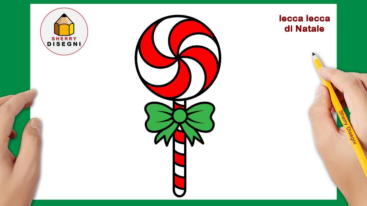 Come disegnare una caramella di Natale | Come disegnare un lecca lecca | Disegni di Natale
