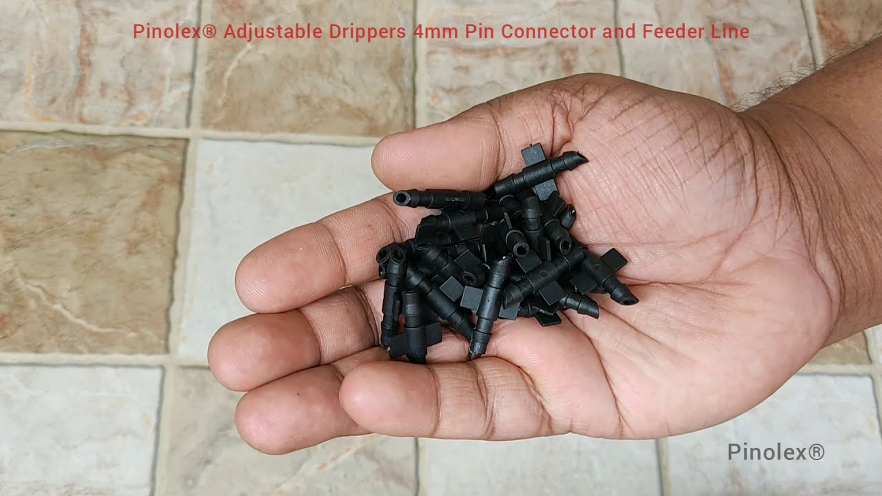 Pinolex® How to Connect - Adjustable Dripper 4mm Pin Connector and 4 mm Feeder Line Pipe
