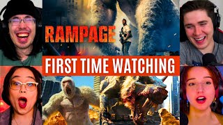 REACTING to *Rampage (2018)* MORE MONSTERS!!! (First Time Watching) Monster Movies