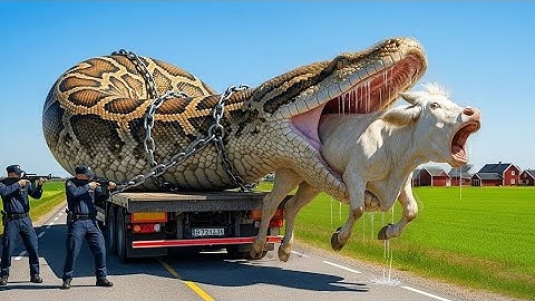 Heroic Rescue Team Saves Lonely Cow from Deadly Giant Python🐍